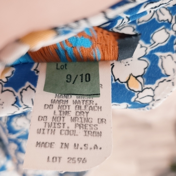 Vintage 70s Starlo Womens Blue Floral Lace Long‎ Maxi Dress sz 9/10 Cottagecore - Picture 13 of 14